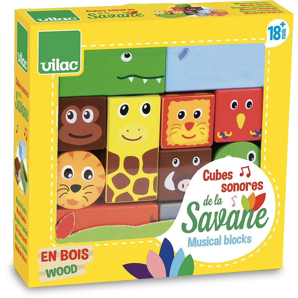 Vilac Cubes Sonores Animaux De La Savane 1 Vilac Cubes Sonores Animaux De La Savane