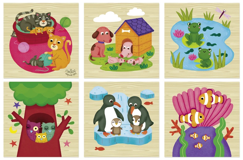 Vilac Cubes En Bois - Animaux 3 Vilac Cubes En Bois - Animaux – Image 3