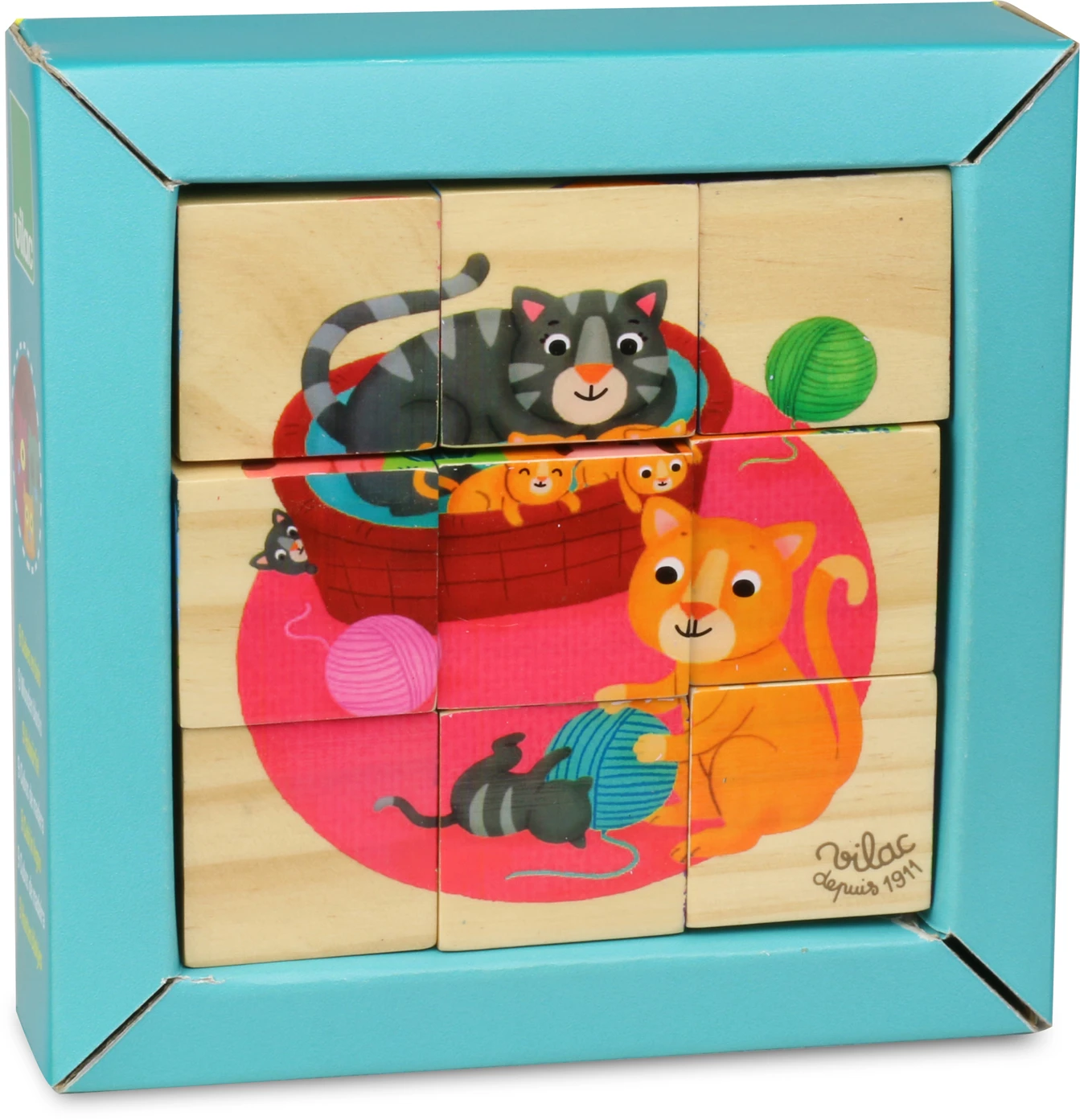Vilac Cubes En Bois - Animaux 1 Vilac Cubes En Bois - Animaux