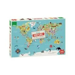 Vilac Carte Du Monde Puzzle 500 Pcs Ingela P.A-À Partir De 8 Ans-7619, 7619, Multicolor