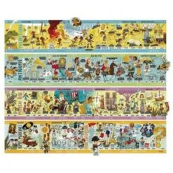 Vilac Grande Frise Historique Magnetique 75x58cm + 50 Magnets Bois - Puzzle Jeu Educatif