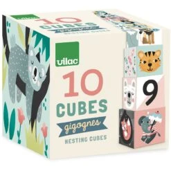 Vilac Cubes Gigognes - Les Animaux -Vilac Jouets Soldes Magasin 8501 vilac cubes gigognes