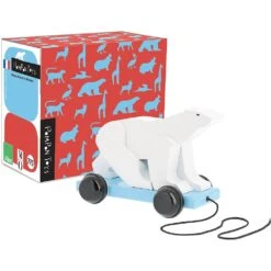 Vilac Ours Blanc à Tirer Pompon 7 Vilac Ours Blanc à Tirer Pompon -Vilac Jouets Soldes Magasin 9100 vilac ours blanc a tirer pompon jouet bois 1